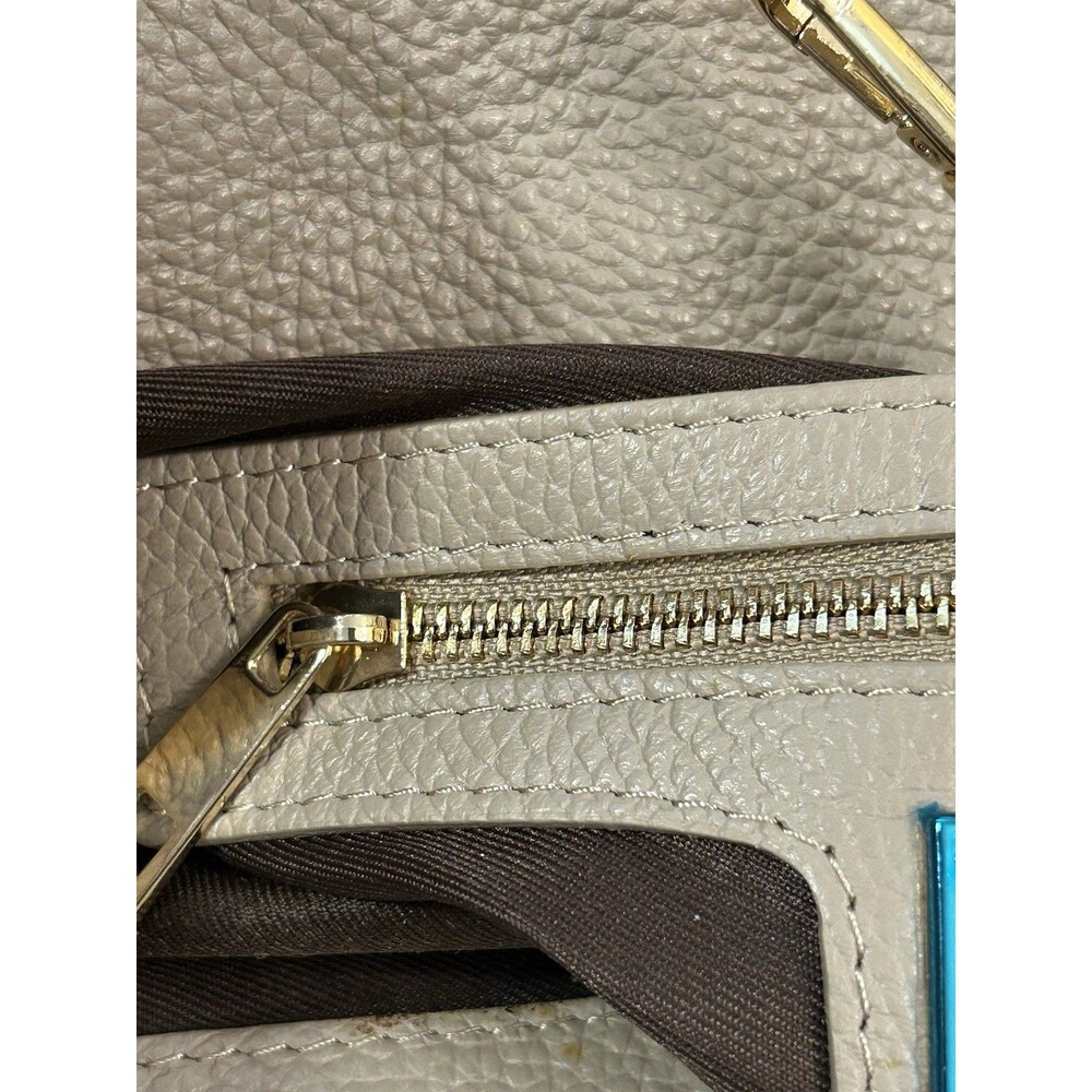Anna Paola Riva Bag Taupe Leather Viral Commuter Satchel Purse Hand Shoulder - Picture 12 of 13